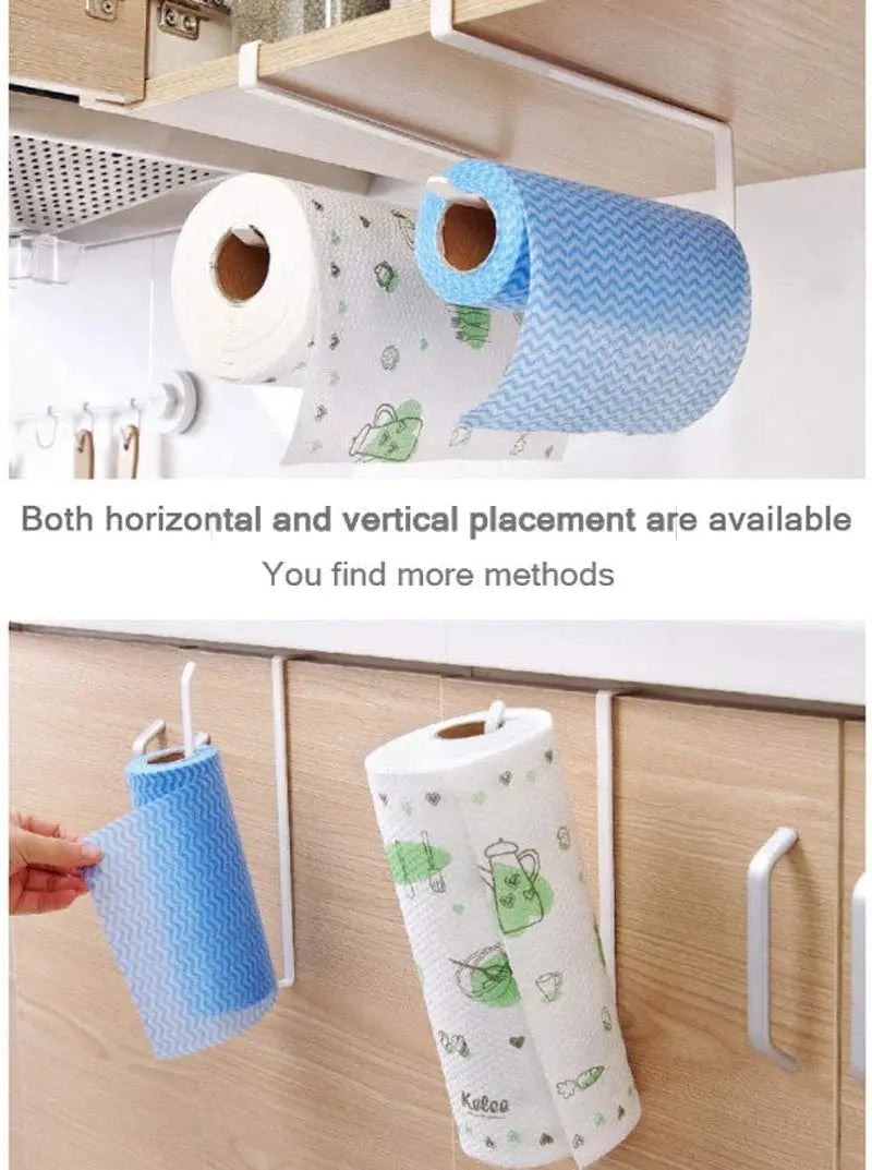 2 Pack Paper Roll Holder, Paper Towel Roll Holder Dispenser Napkins Storage Rack,Kitchen Toilte Organization Storage